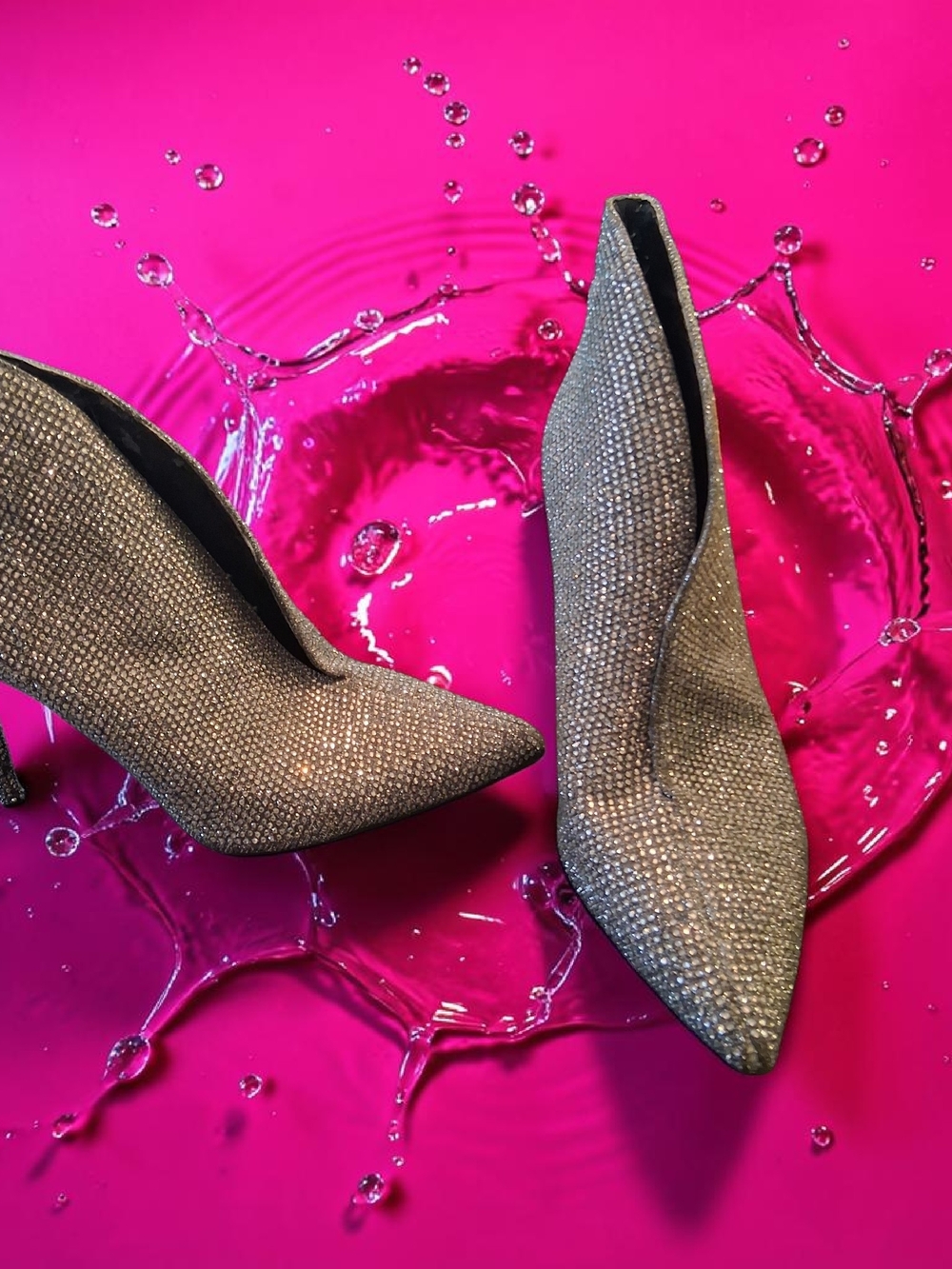 Jessica Simpson Silver Sparkle Pointed Toe Ankle Booties Womens Shoes Size 9